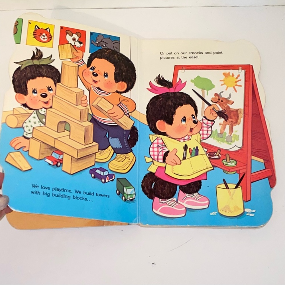 1983 The Original Monchhichi We Love Play School A Golden Sturdy Shape Book - Picture 5 of 7
